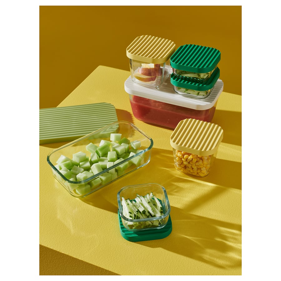 HAVSTOBIS
Food container with lid, set of 5,