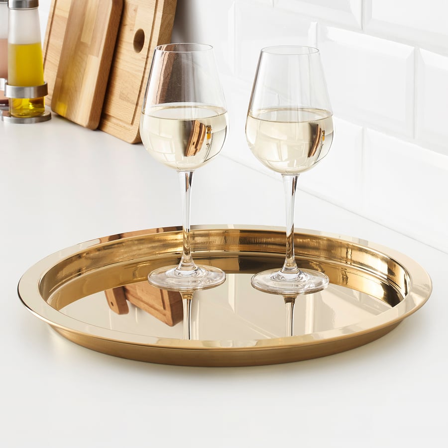 GLATTIS
Tray, brass-colour, 38 cm