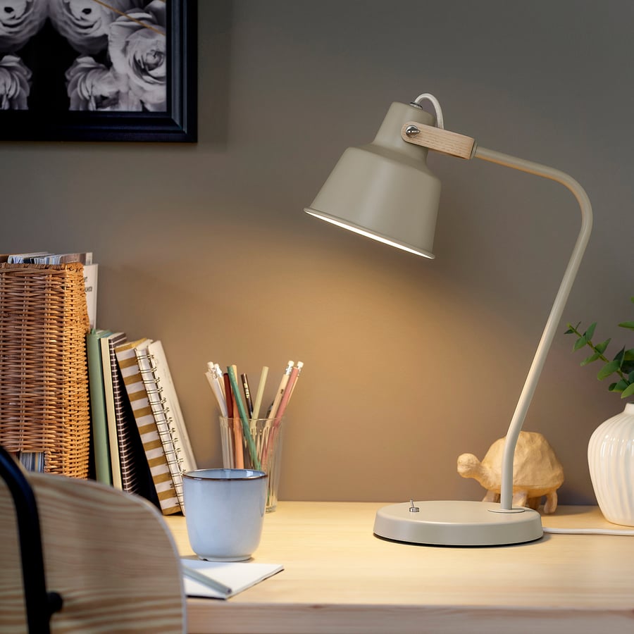 SJÖMAKT
Desk lamp, beige/ash