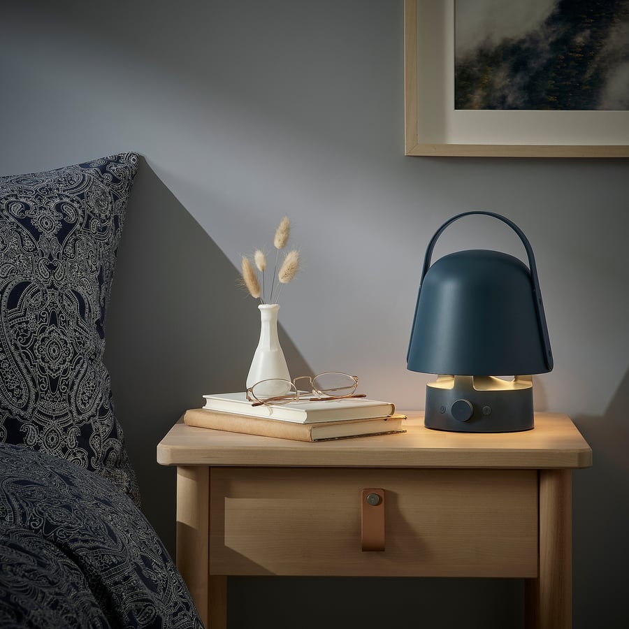 VAPPEBY
Bluetooth speaker lamp, outdoor/blue