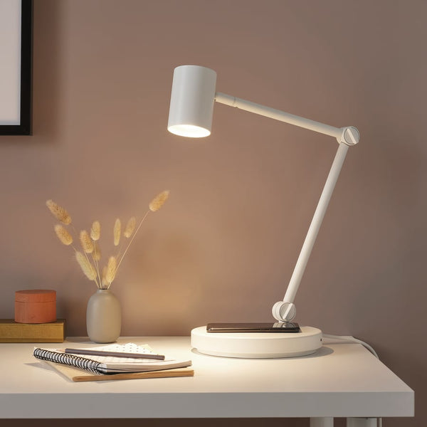 NYMÅNE
Work lamp with wireless charging, white