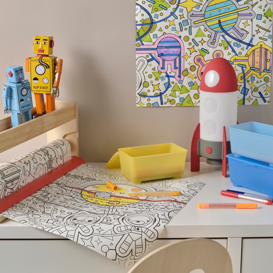 AFTONSPARV
LED table lamp, rocket/multicolour