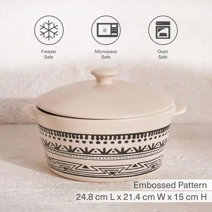 Eleni Ethnic Casserole 2.2l -black & Beige