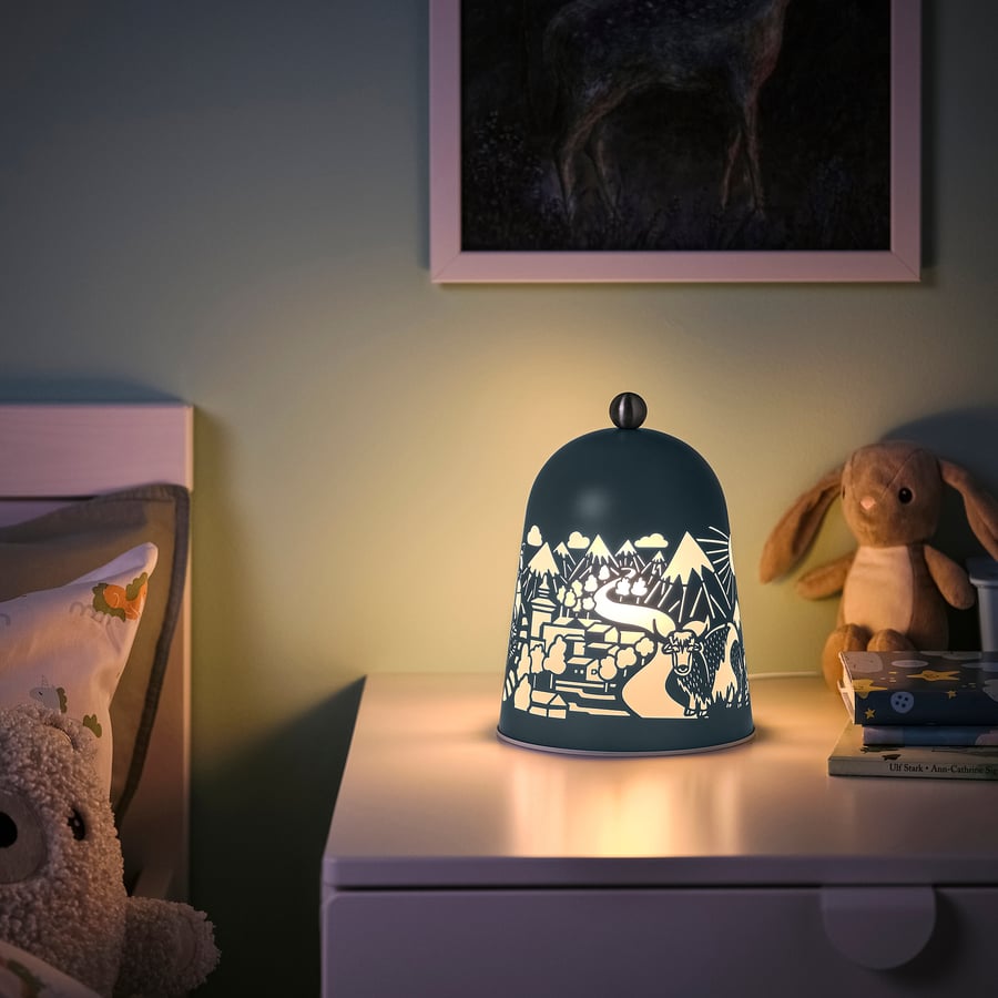 SOLSKUR
LED table lamp, brass/nickel-plated
