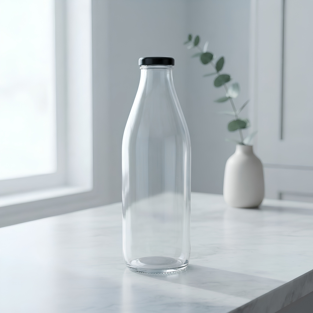 Clear Glass Milk Bottle - 1 Litre Homesop