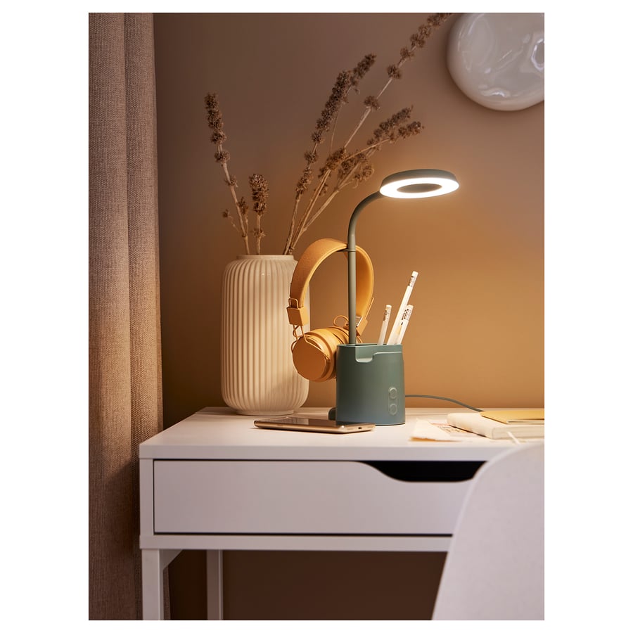 BRUNBÅGE
LED work lamp, with storage dimmable/turquoise