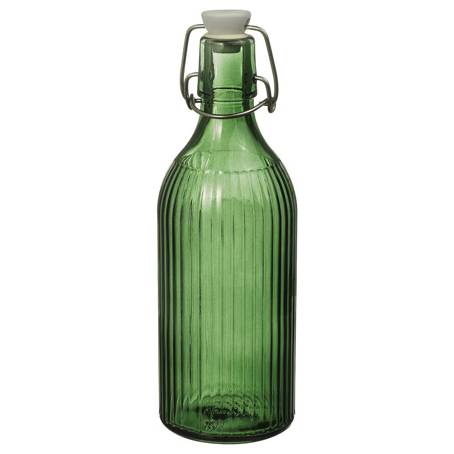 VINTERFINT
Bottle with stopper, glass green, 0.5 l