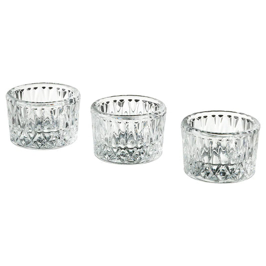 SMÄLLSPIREA Tealight holder, clear glass/patterned, 4 cm