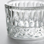 SMÄLLSPIREA Tealight holder, clear glass/patterned, 4 cm
