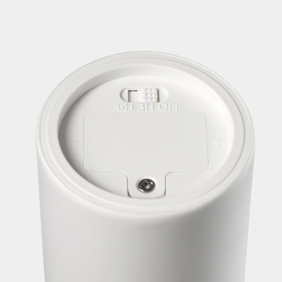 SMÅLOM LED pillar candle, battery-operated white, 9 cm