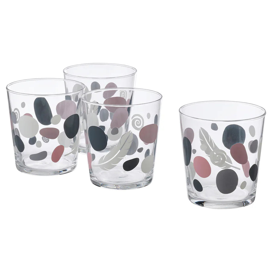 SOMMARFLOX Glass, patterned stones/multicolour