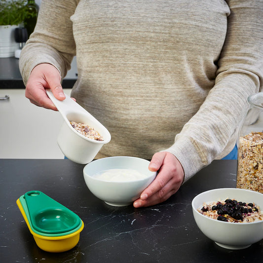 UPPFYLLD Set of 4 measuring cups, mixed colours