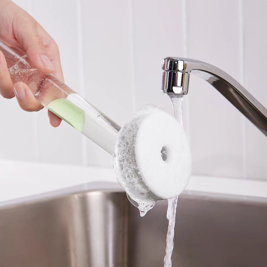 VIDEVECKMAL 3-piece dish sponge set w dispenser