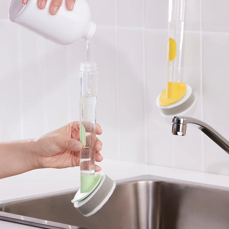 VIDEVECKMAL 3-piece dish sponge set w dispenser