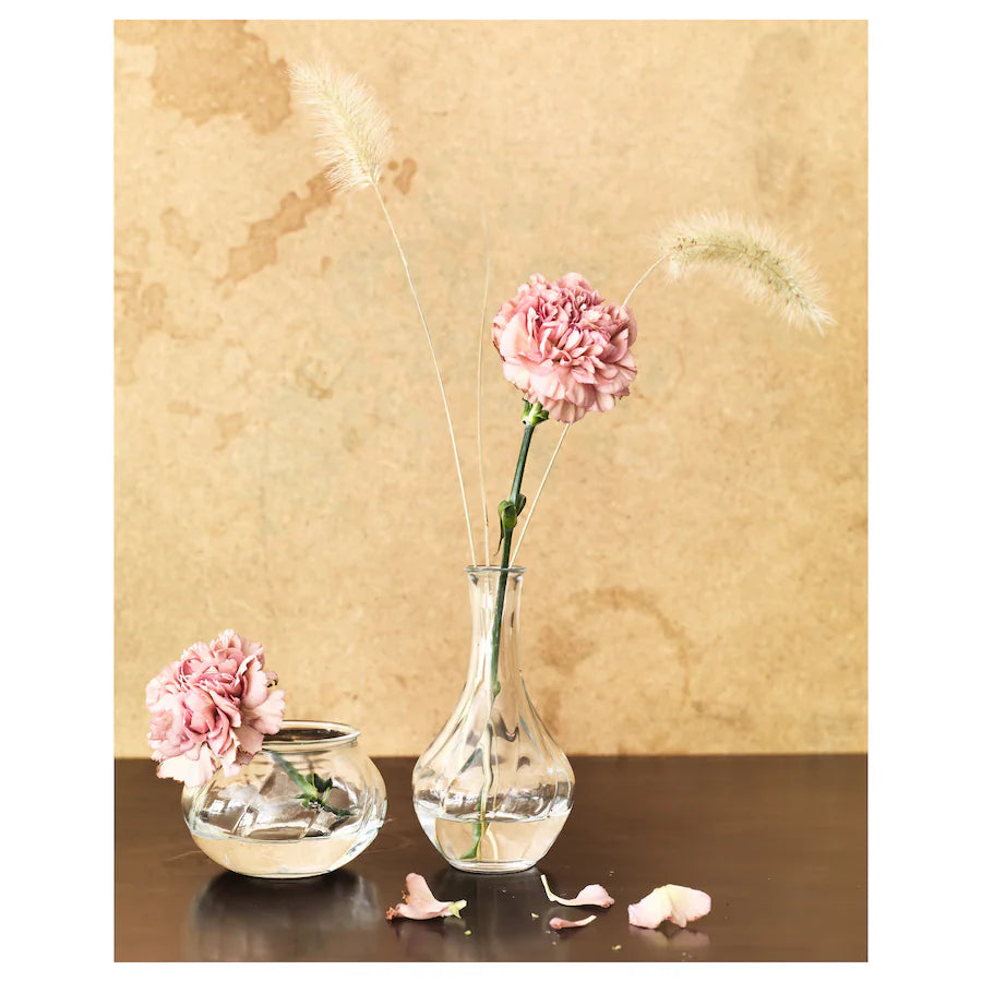 VILJESTARK Vase, clear glass, 17 cm