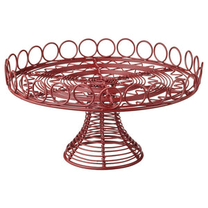 SERVING STAND, HANDMADE RED