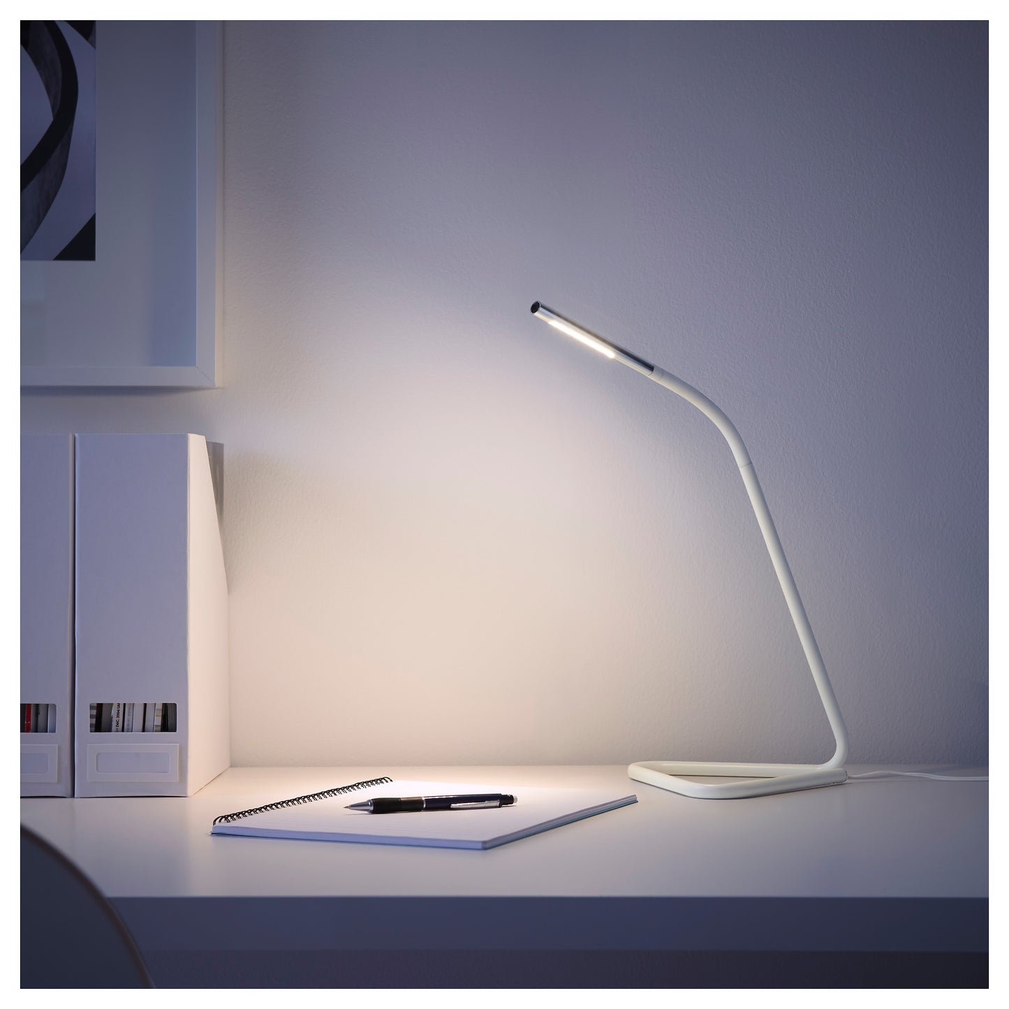 HÅRTE

Led work lamp, white/silver-colour