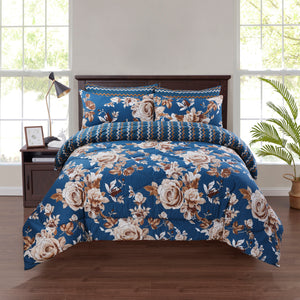 FLORA BLUE 6Pc COMFORTER SET