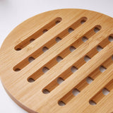 Round Bamboo Trivet pot heat