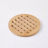 Round Bamboo Trivet pot heat