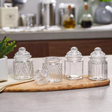 Concord 4-Piece Textured Glass Canisters - 300 ml
