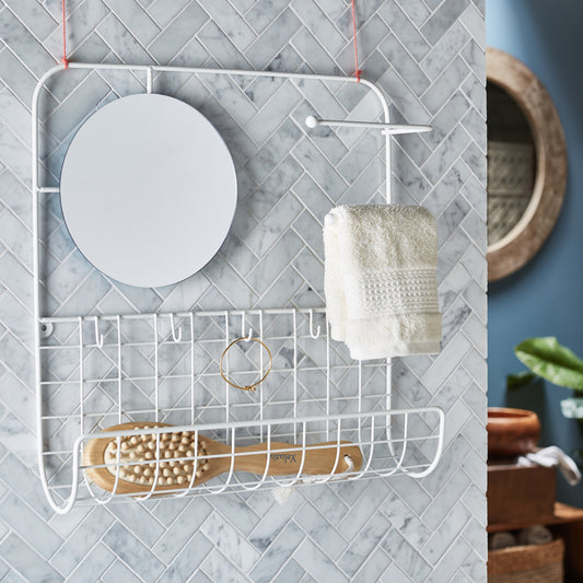 Wall Mounted Mirror and Storage Rack