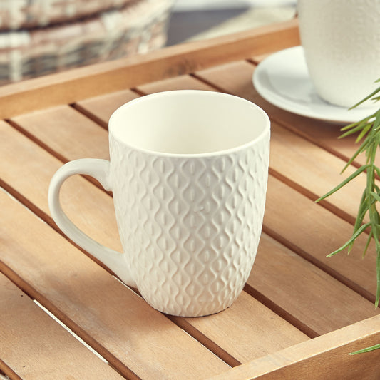 Embossed Ceramic Mug - 32.5 cl