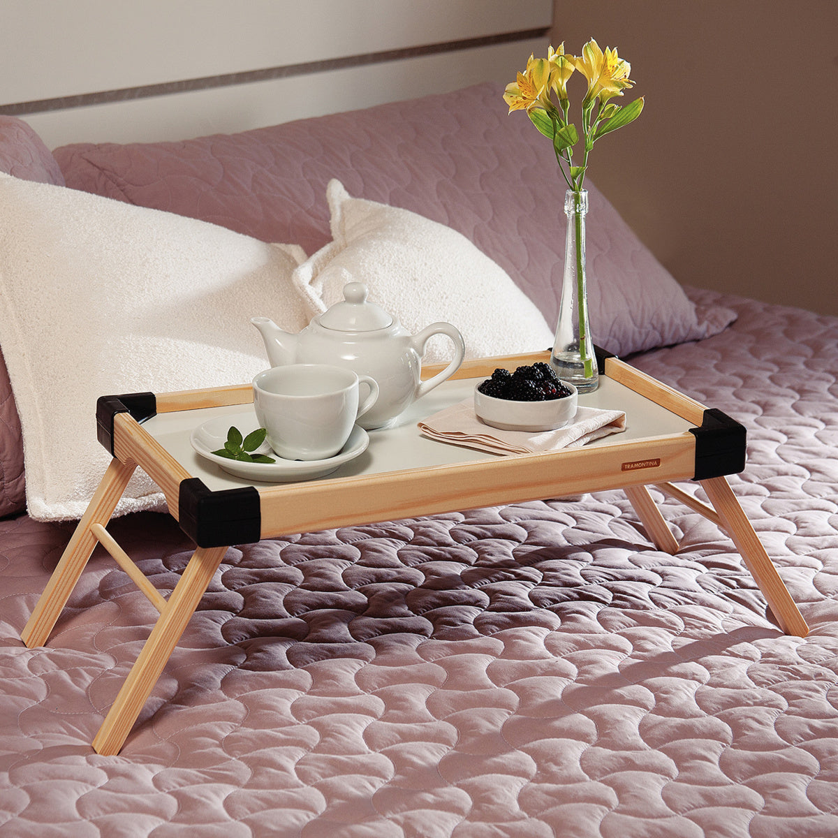 Bed Tray Table with Foldable Legs
