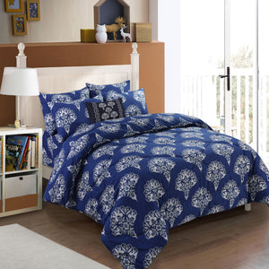 DAMASK BLUE 6Pc COMFORTER SET