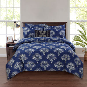 DAMASK BLUE 6Pc COMFORTER SET