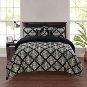 VINTAGE Black 6PcCOMFORTER SET