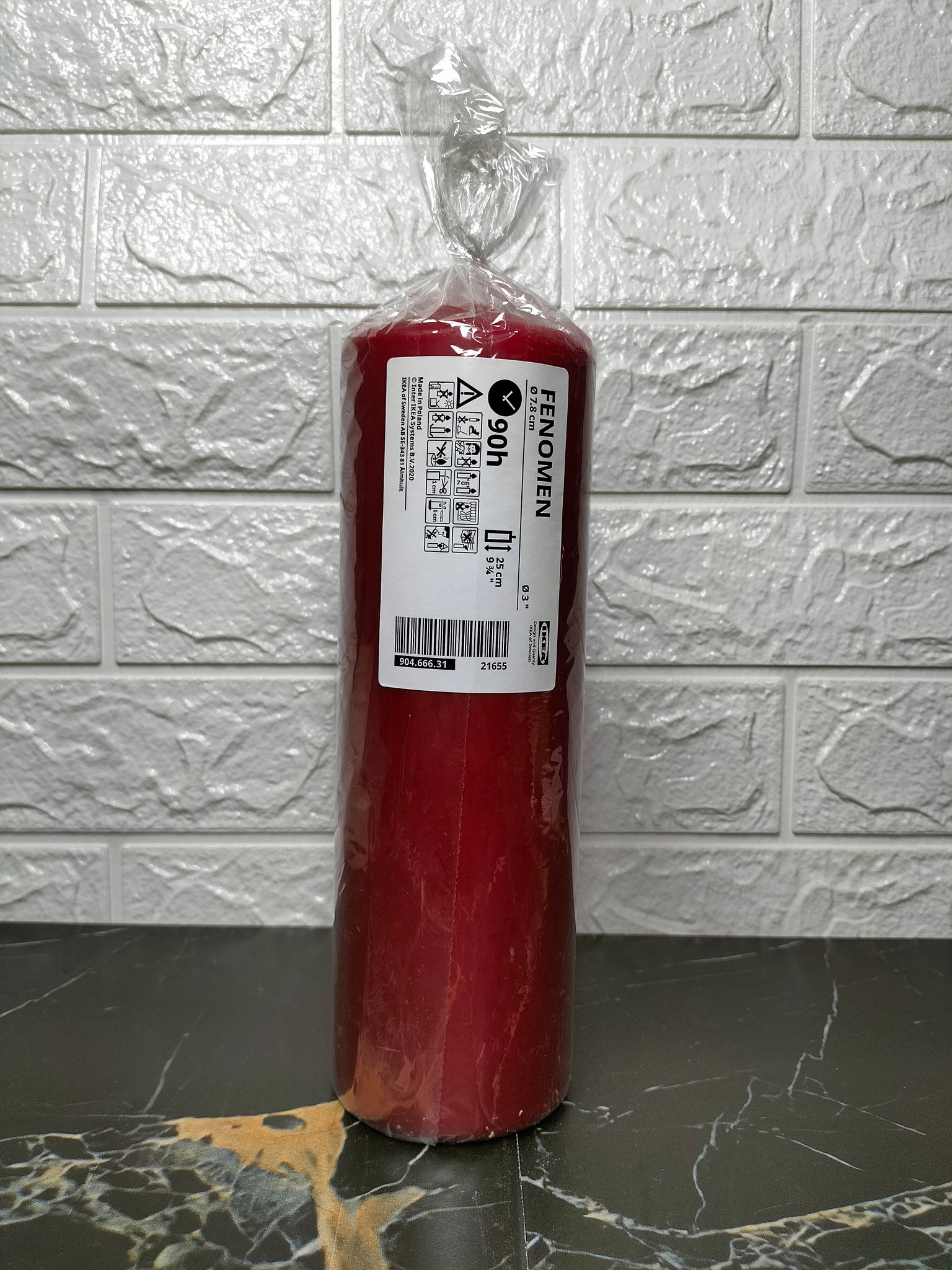 FENOMEN unscented block candle, 25 cm
