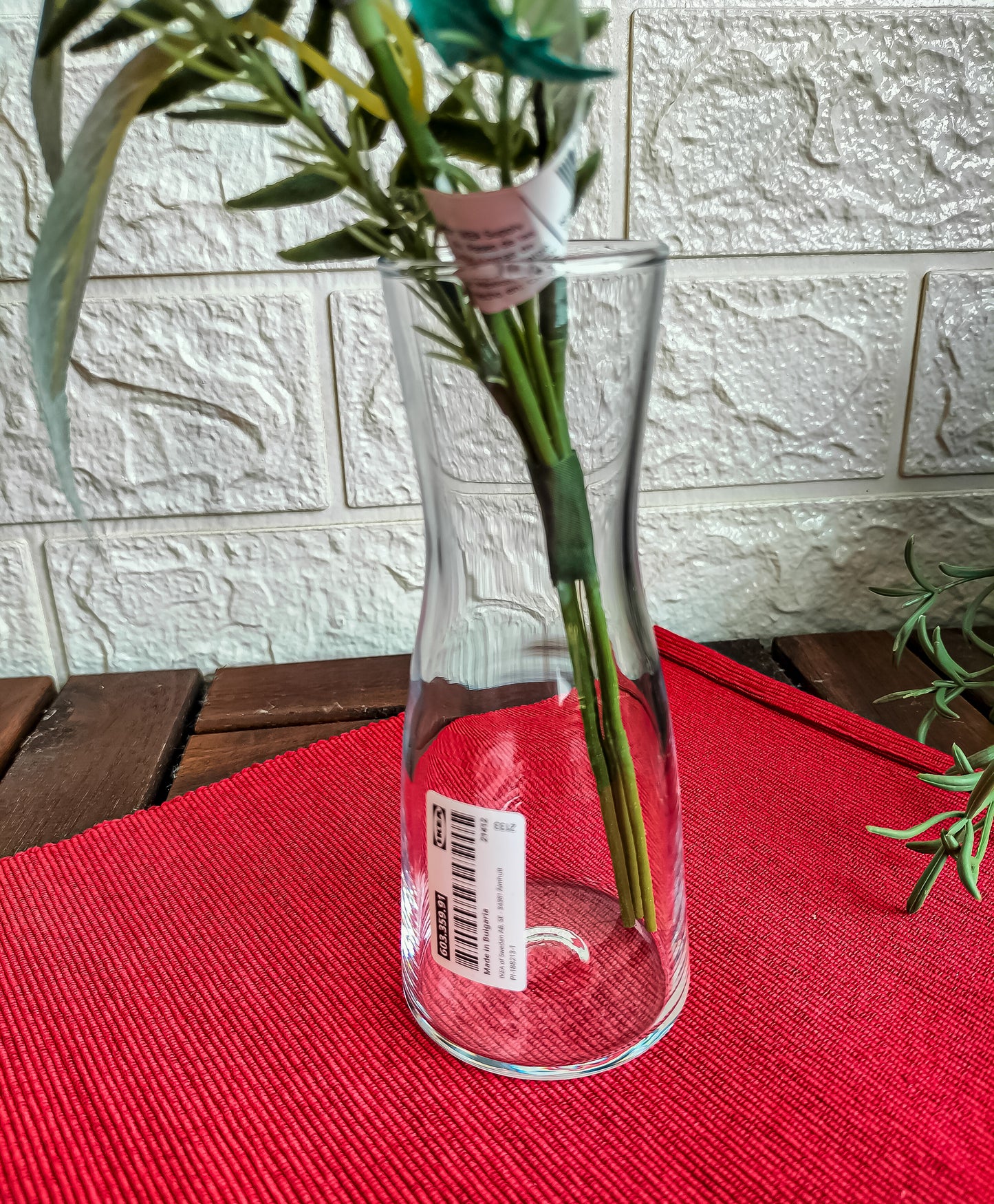 TIDVATTEN Vase, clear glass