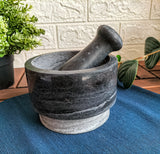 ÄDELSTEN Pestle and mortar, marble black