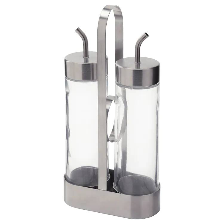 ÖRTFYLLD 3-piece oil/vinegar bottle set