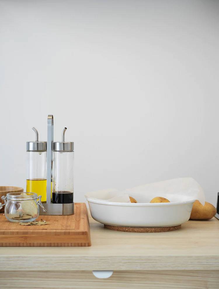 ÖRTFYLLD 3-piece oil/vinegar bottle set