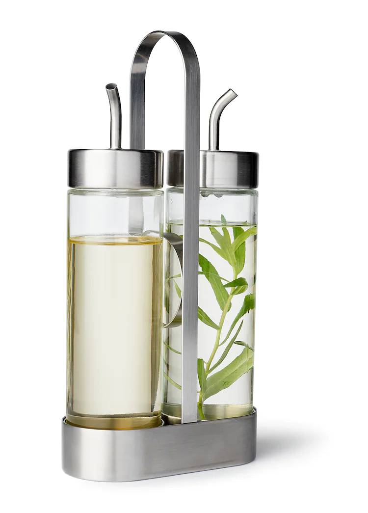 ÖRTFYLLD 3-piece oil/vinegar bottle set