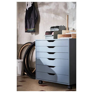 ALEX Drawer unit on castors, blue