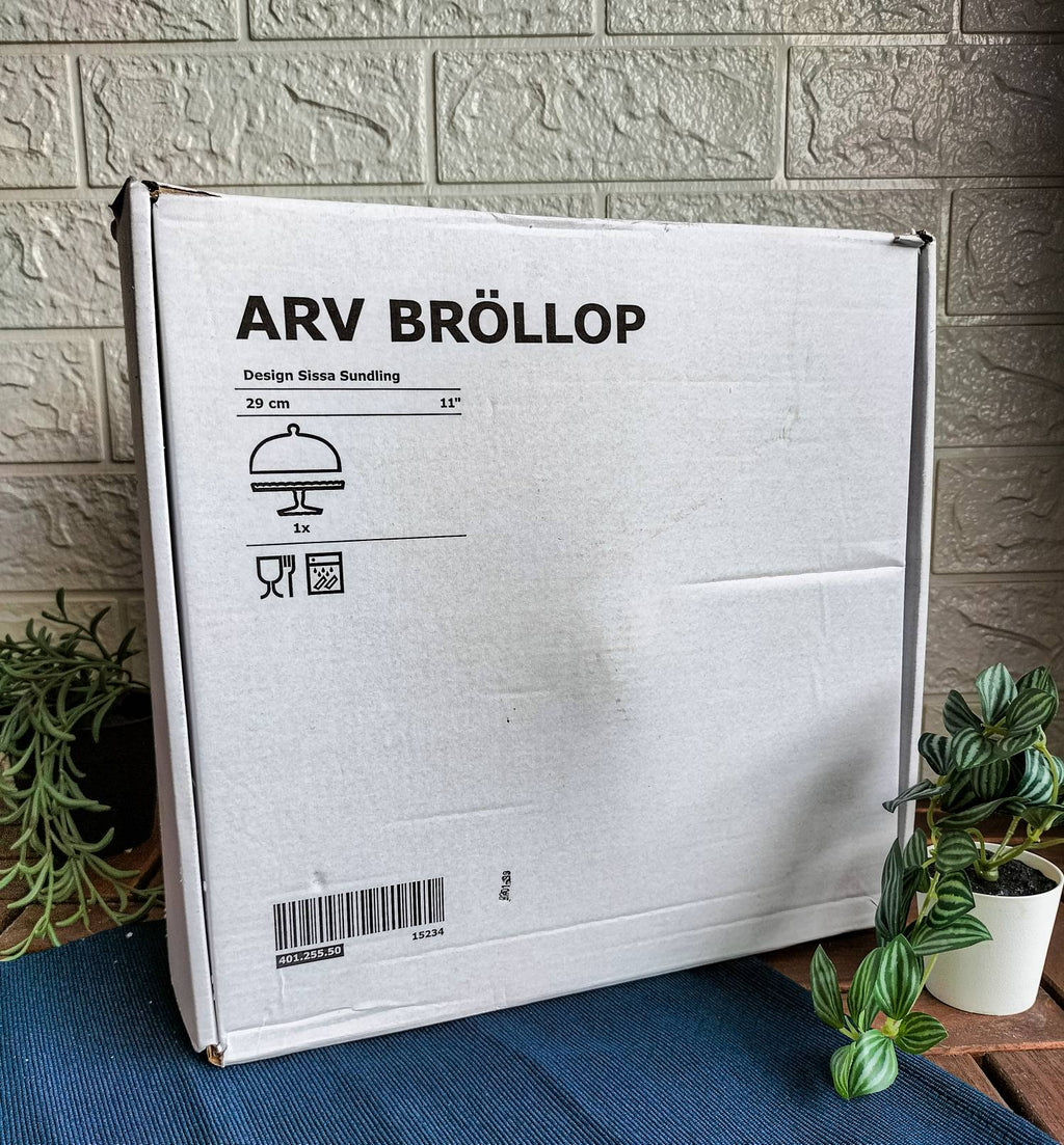 ARV BRÖLLOP Serving stand with lid, clear glass