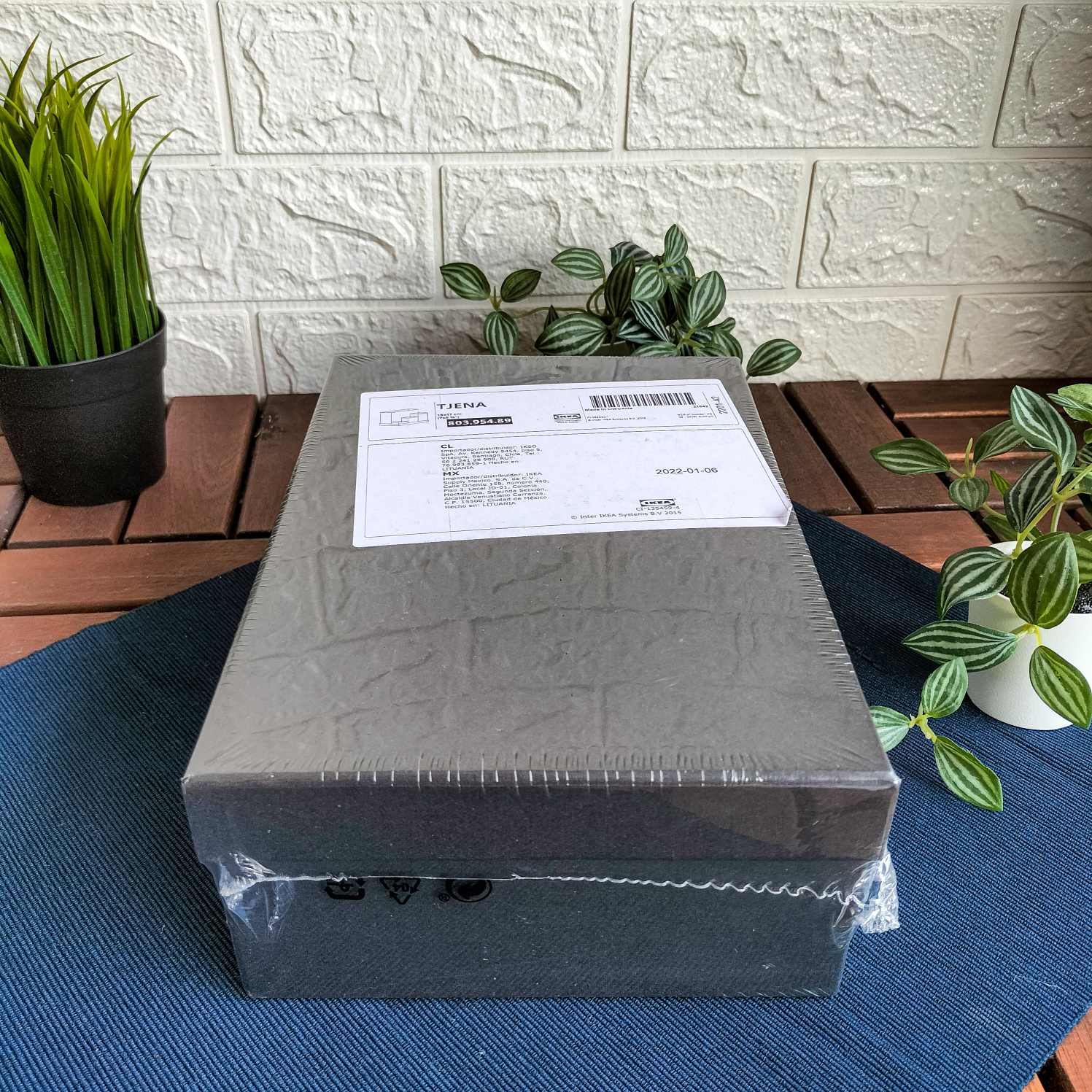 TJENA Desk organiser, black, 18x17 cm