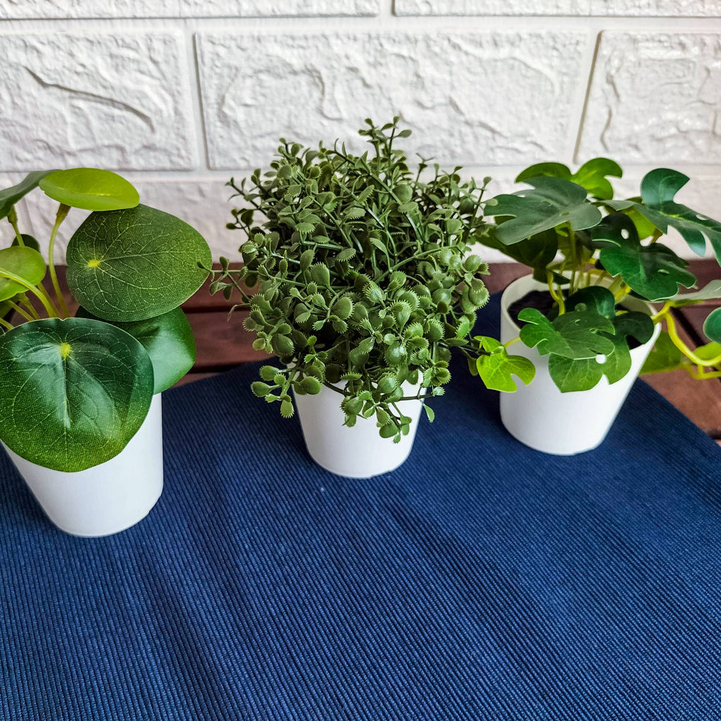 FEJKA Artifi potted plant w pot, set of 3, in/outdoor green 6 cm