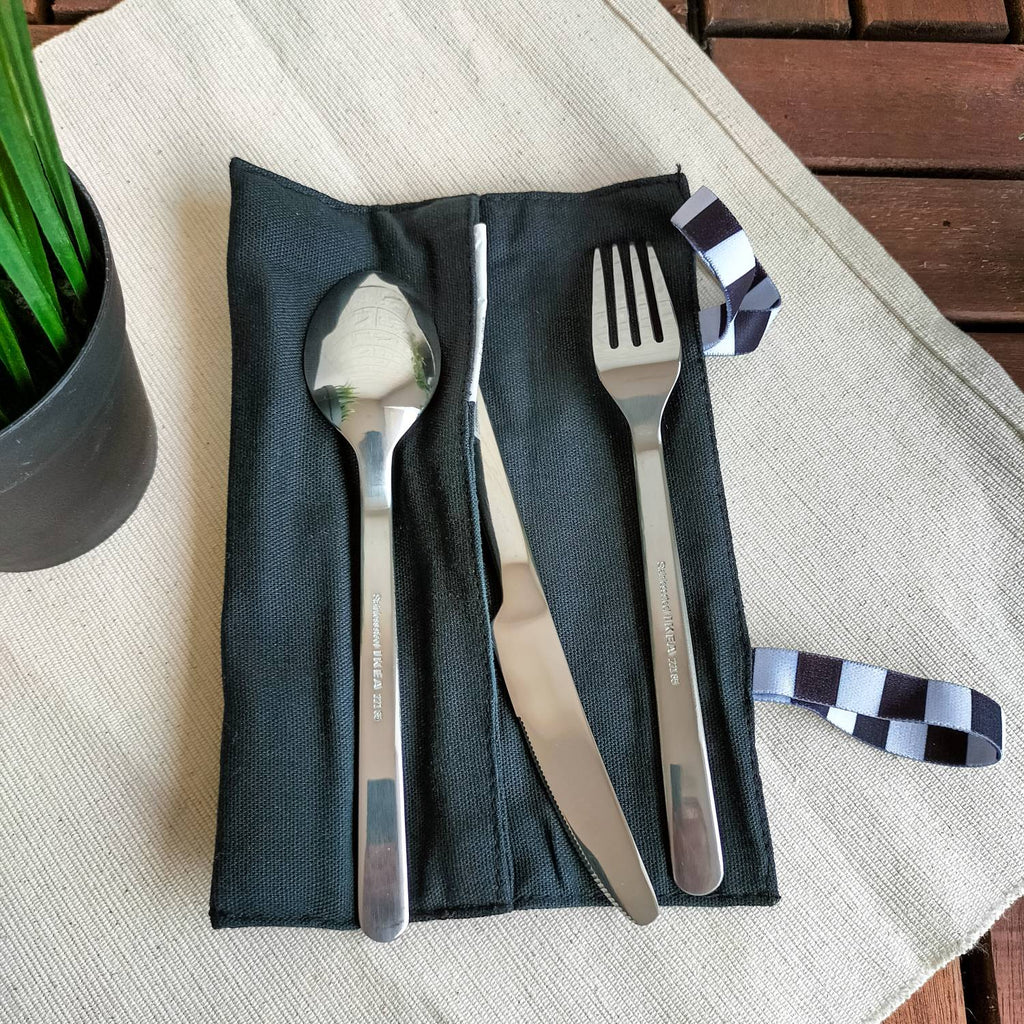 FINSKUREN Travel cutlery with case