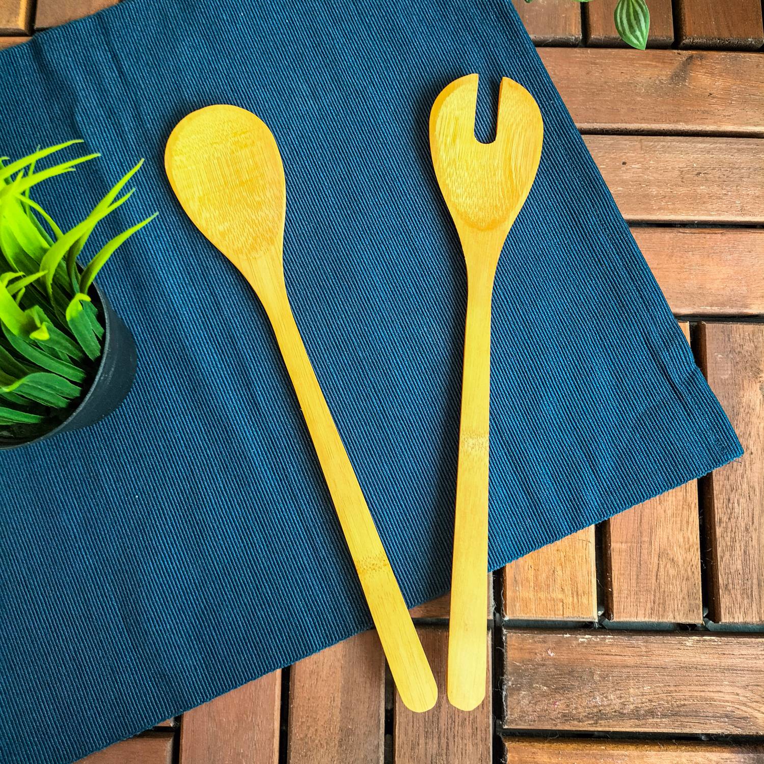 GRÖNSAKER 2-piece salad servers set, bamboo