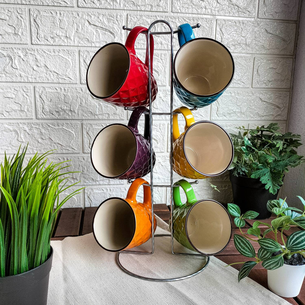 7-Piece Mug Set with Stand - 320 ml