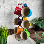 7-Piece Mug Set with Stand - 320 ml