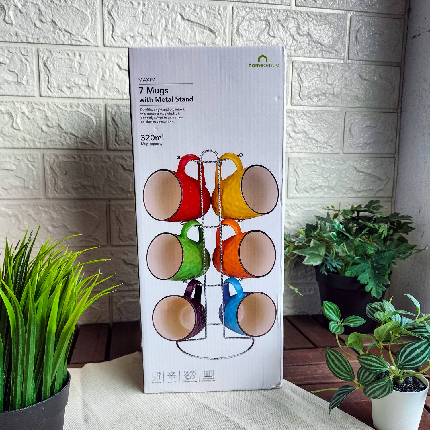 7-Piece Mug Set with Stand - 320 ml