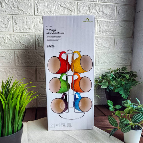 7-Piece Mug Set with Stand - 320 ml