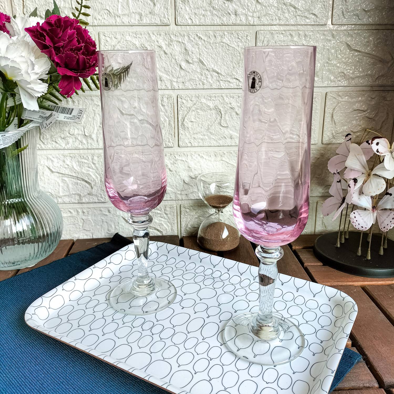 KONUNGSLIG flute glass , pink /2