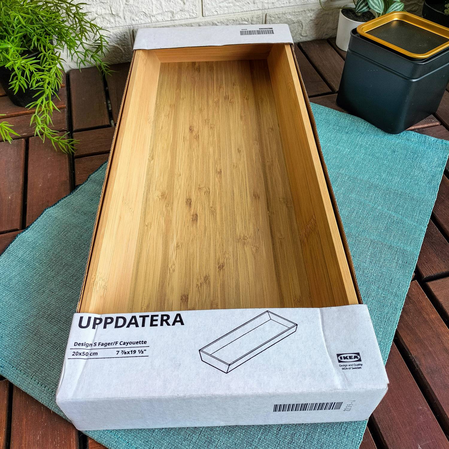 UPPDATERA Utensil tray, light bamboo
