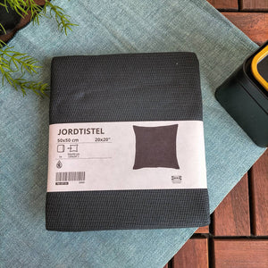 JORDTISTEL Cushion cover, black-blue
